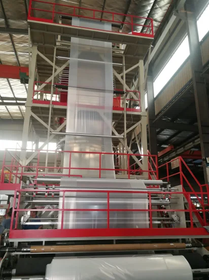 Sj75/90/75-2500 ABC Three Layer Co-Extrusion IBC Internal Cooling up Rotary PE LDPE LLDPE Blown Film Blowing Extruder Making Machine for Plastic Packaging Bag